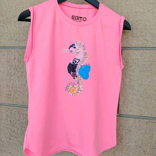 Evita summer short-sleeve top like new, pink, size S