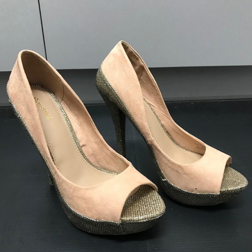 Peep Toe shoes used, dusty pink suede, size 37