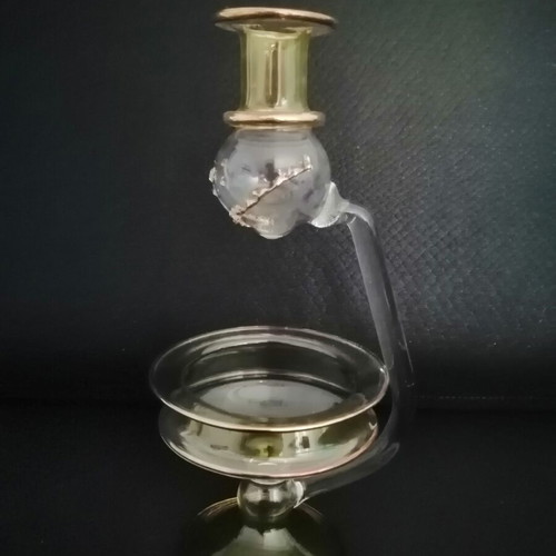 Handmade Egyptian essential oil diffuser Pyrex glass with gold details new