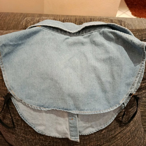 Fake denim collar like new, blue