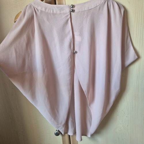 Lipsy London blouse nude pink with pearls and open shoulders, like new