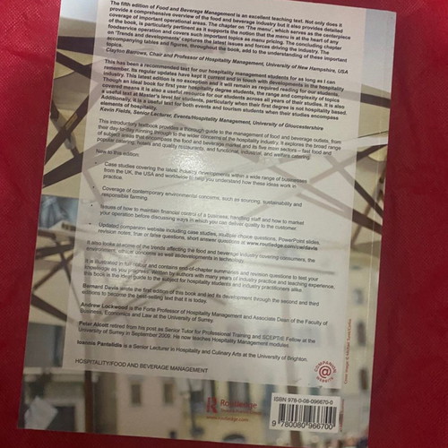 Food and Beverage Management book new