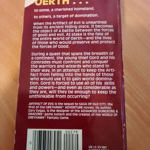 TSR Greyhawk Adventures book Artifact of Evil used, worn cover