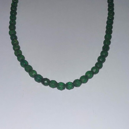 Necklace used green/emerald faux