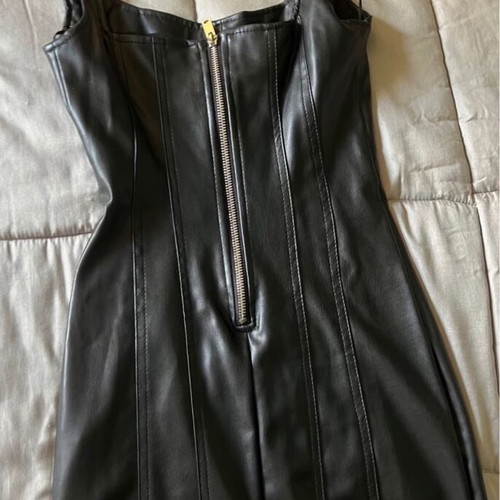 Pull & Bear elastic leather-look dress like new, black XS