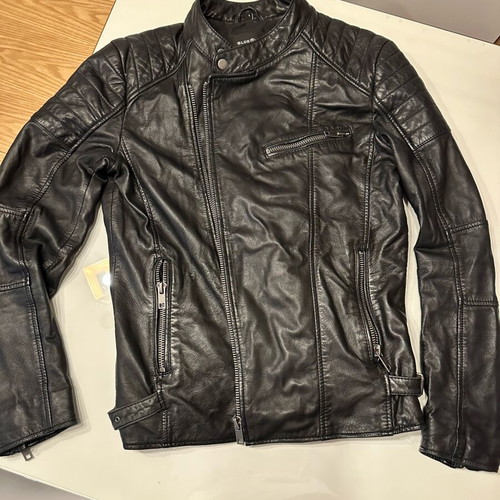 Staff men's leather jacket like new, black, size S