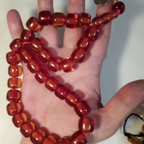 Komboloi 33 beads made of old mastic, like new