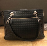 Guess black leather quilted shoulder bag used