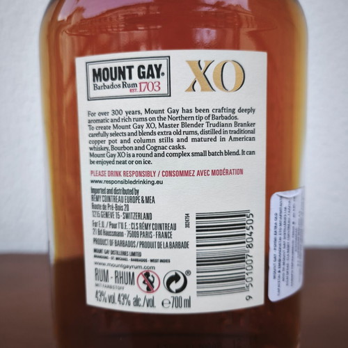 Mount Gay XO Barbados Rum 700ml sealed, new