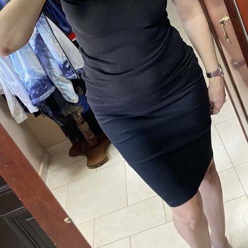 Zara midi ribbed cotton dress black, like new