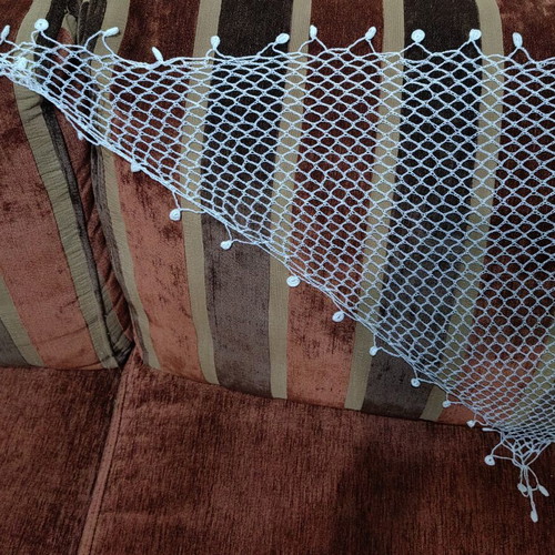 Traditional handmade Cretan scarf, white