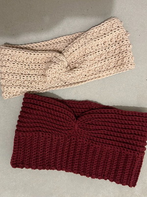 Handmade knitted hairbands new, in two colors