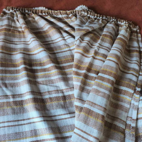 Rustic window curtains, set of 2, ecru and brown