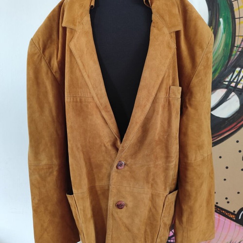 Castor leather men's jacket L, like new, tan color