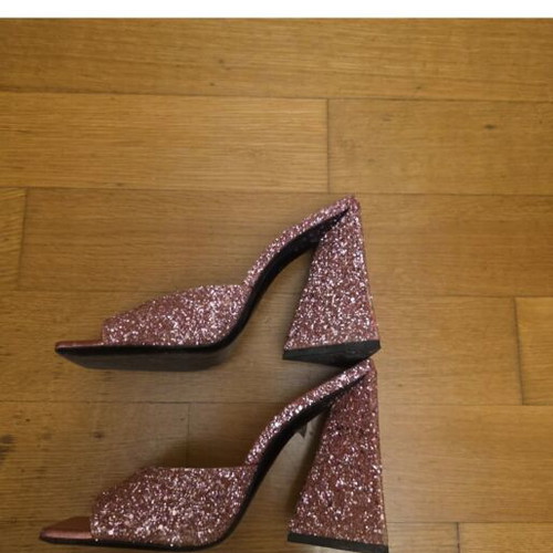 The Attico Devon mules glitter, like new, size 38, pink