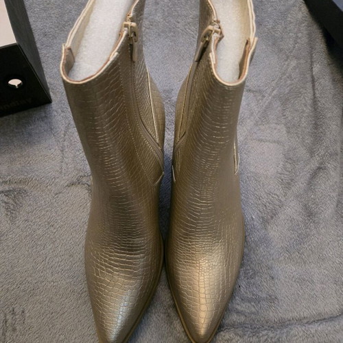 Women's gold ankle boots new size 41 with 8 cm heel