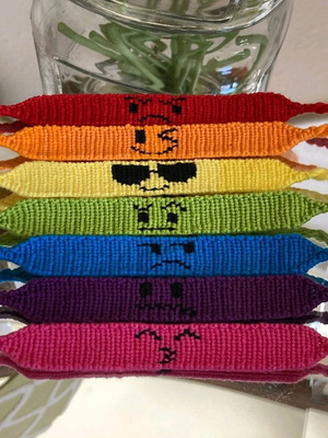 Macrame bracelet made to order with emoticon and color