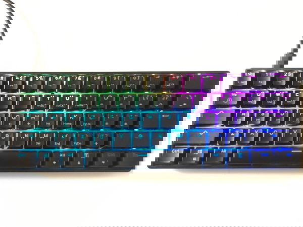 HK Gaming GK61 Gaming Μηχανικό Πληκτρολόγιο 60% με  Optical Yellow διακόπτες και με RGB (Αγγλικό US)