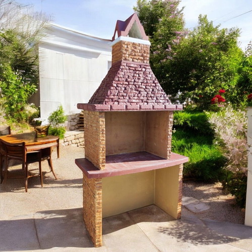 Aurelia Large Concrete Barbecue Beige and Brown