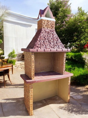Aurelia Large Concrete Barbecue Beige and Brown