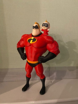3D Print Figure Mr. Incredible & Jack-Jack like new, 24 cm, PLA plastic