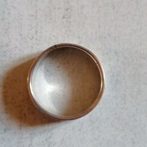 Silver 925 ring band with embossed linear designs new no 54 (US 6.75)