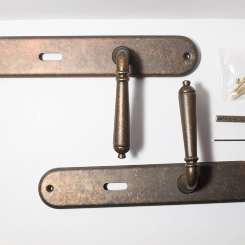 Antique Interior Door Handle Pair new, metal Zamak alloy, rust color