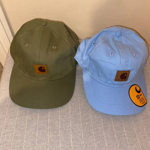 Carhartt Wip hats olive green and light blue like new