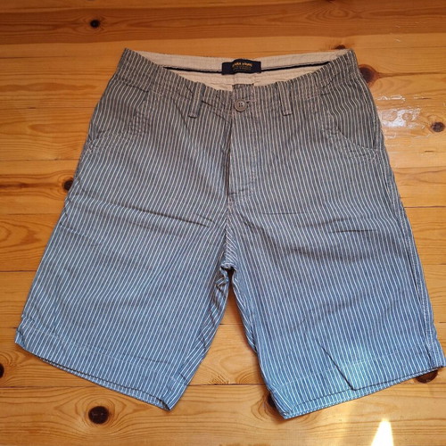Zara striped bermuda shorts, white and grey, size S