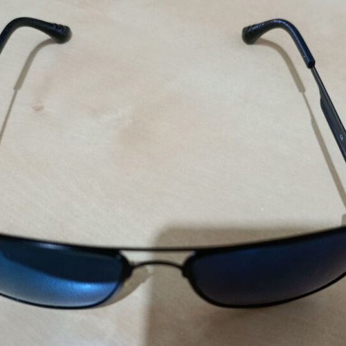 Enzo sunglasses used, black frame with blue mirror lenses