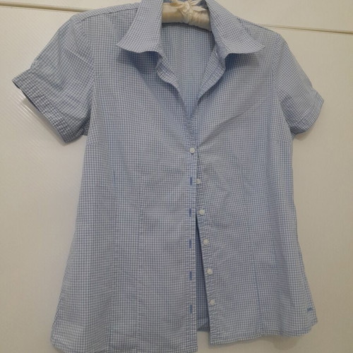 s.Oliver women's blue checked shirt used, size 40 (M/L)