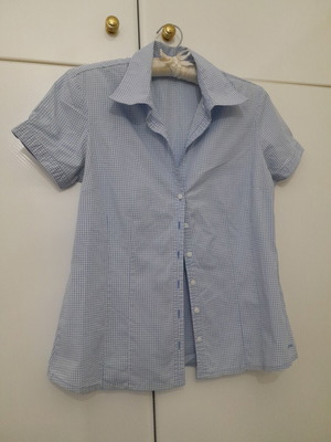 s.Oliver women's blue checked shirt used, size 40 (M/L)