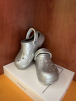 Crocs silver shoes worn but in excellent condition