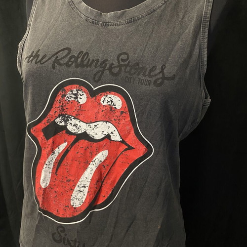 Rolling Stones sleeveless women's top used, size M, gray