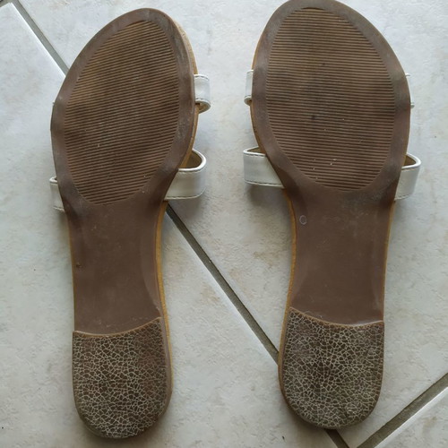 B-soft Leather Slippers White No 40