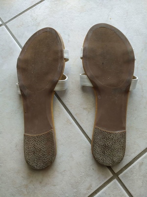 B-soft Leather Slippers White No 40
