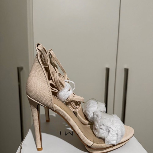 Simmi pumps unused with high heels and transparent strap size 38