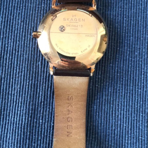 Skagen SWK6213 used unisex watch with brown leather strap