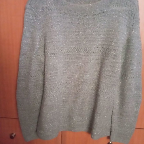 Set blouse and long cardigan with silver thread handmade, beautiful colors