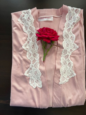 Νυχτικό και μπουρνούζι καινούργιο ροζ, σετ μέγεθος Λ, βισκοζι βαμβάκι