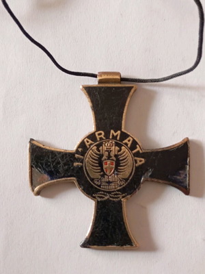 Military medal used, cross with black enamel of 11th Italian Army