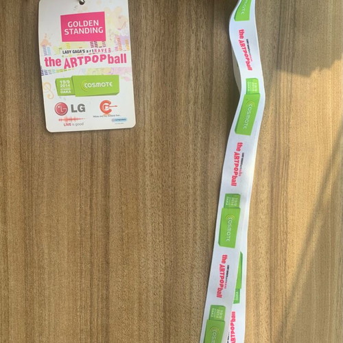 Lady Gaga artRAVE Athens 2014 Golden Standing VIP Lanyard used