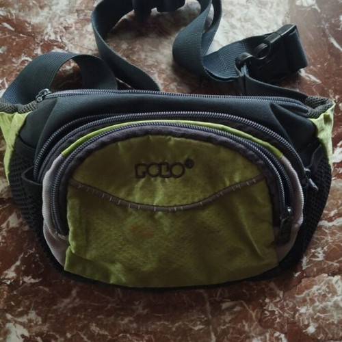 Τσαντάκι ανδρικό Polo μεταχειρισμένο, γκρι και πράσινο