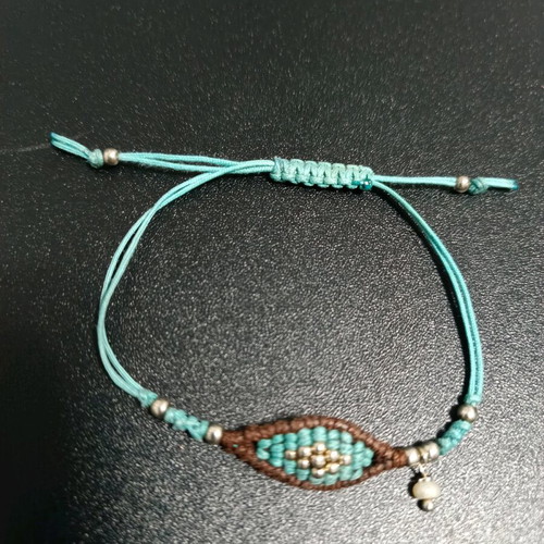 Macrame handmade bracelet Gregio like new, turquoise