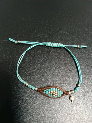 Macrame handmade bracelet Gregio like new, turquoise