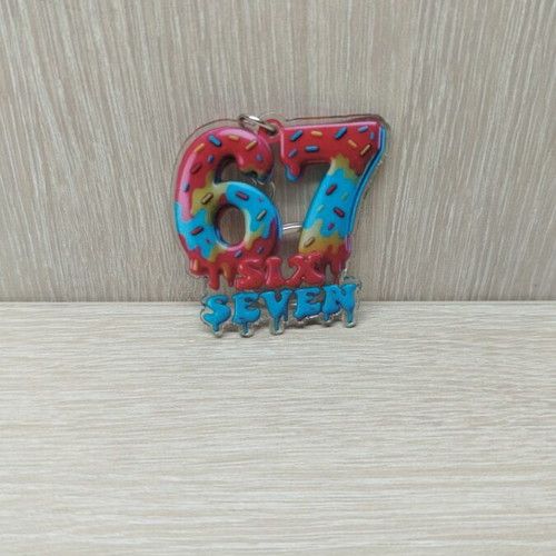 Keychain 67 multicolored acrylic new