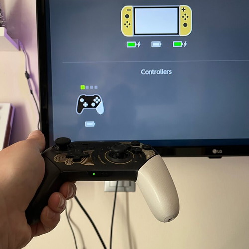 Zelda TOTK Pro χειριστήρια OEM σετ 2 τεμαχίων σαν καινούργια με βάσεις και θήκη παιχνιδιών