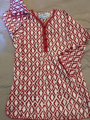 Kids Caftan size 2 like new, cotton with geometric pattern
