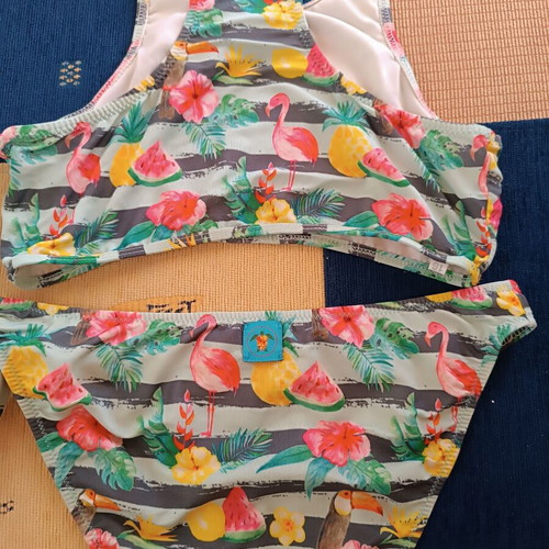 Tortue girls' bikini swimsuit used, tropical pattern