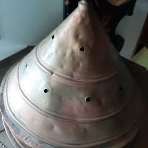 Ottoman copper brazier used, traditional handcrafted mangal